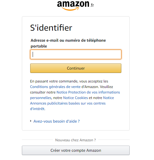 Créer un compte Amazon